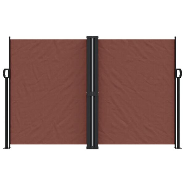 vidaXL Retractable Side Awning Brown 100% polyester with PU coating, Steel