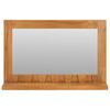 vidaXL Wall Mirror Natural Teak Solid Teak Wood 23.6 in Wall Mounting
