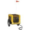 vidaXL Pet Bike Trailer Yellow and Black Oxford fabric, iron, PVC