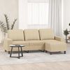 vidaXL 3-Seater Sofa with Footstool Cream 70.9" Fabric