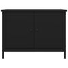 vidaXL TV Cabinet Black Engineered wood, steel TV Cabinet Rectangular