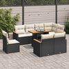 vidaXL Garden Sofa Set Black PE rattan Extra large Adjustable Feet