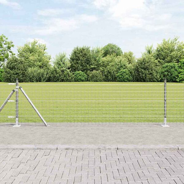 vidaXL Fence Post Other 26 pcs Grey 1.26 x 1.26 x 27.56 in Steel