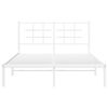 vidaXL Bed Frame White Powder-coated steel Double Bed Frame