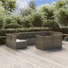 vidaXL Garden Lounge Set Gray PE rattan, powder-coated steel, polyester, PVC