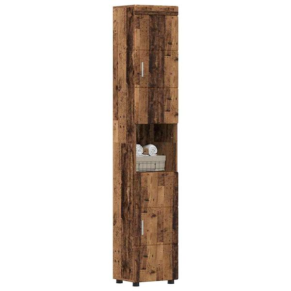 vidaXL Bathroom Cabinet Set TULUM Old Wood 14.57 x 12.40 x 79.92 in