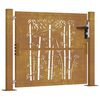 vidaXL Garden Gate 39.4x29.5" Corten Steel Bamboo Design