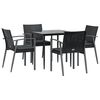 vidaXL Garden Dining Set Black Poly Rattan Medium Durable