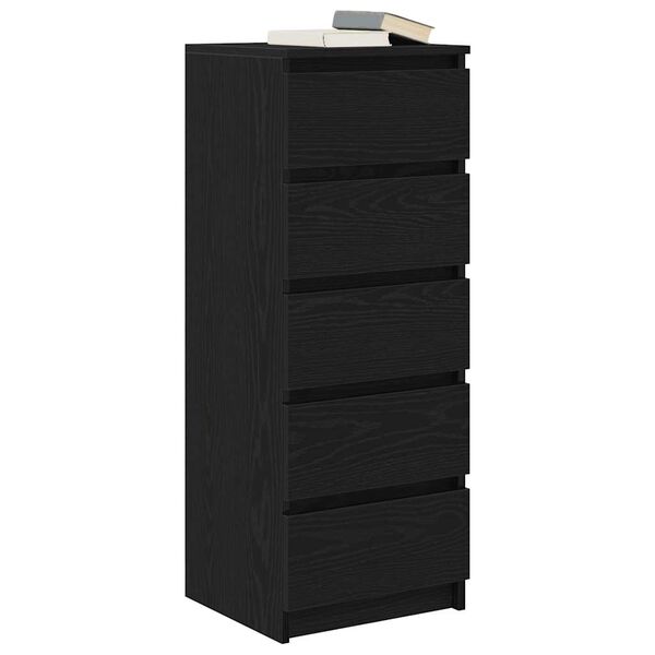 vidaXL Sideboard Black oak Engineered wood Medium Sideboard