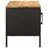 vidaXL TV Cabinet Rough mango wood, black Solid rough mango wood, iron