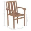vidaXL Stackable Patio Chairs with Cushions 6 pcs Solid Teak Wood