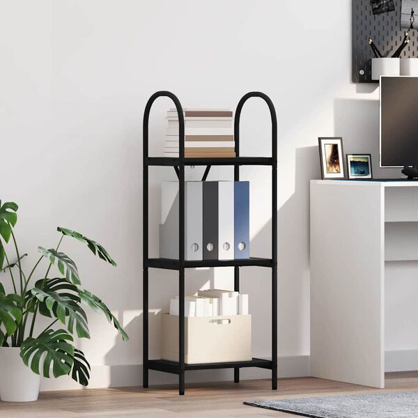 vidaXL Bookshelf Black Oak 15.75 x 11.81 x 42.91 in Engineered wood