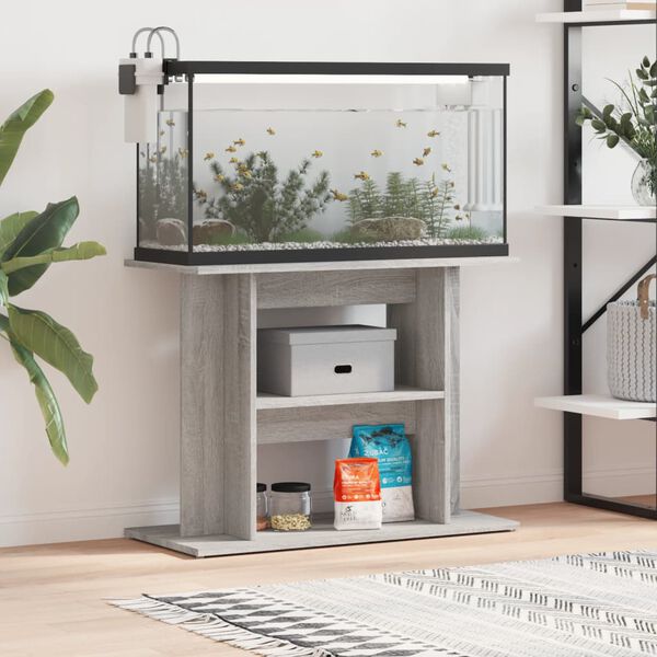 vidaXL Aquarium Stand Grey Sonoma Engineered wood 31.5 in Storage
