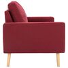 vidaXL Sofa Wine Red Fabric (100% polyester), solid pine wood, rubberwood