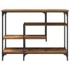 vidaXL Console Table with Shelf with Storage Old wood 100 x 35 x 75 cm