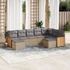 vidaXL Garden Sofa Set Beige and Light Grey Poly Rattan Large
