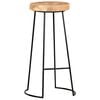 vidaXL Bar Stool Set of 2 Natural, Black