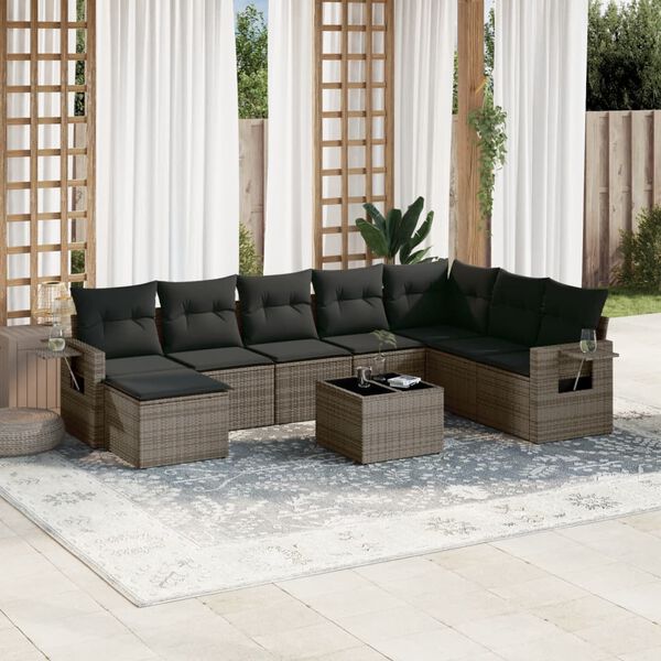 vidaXL Garden Sofa Set Grey, Dark grey