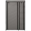 vidaXL Folding Wardrobe Gray Fleece fabric cover and steel frame