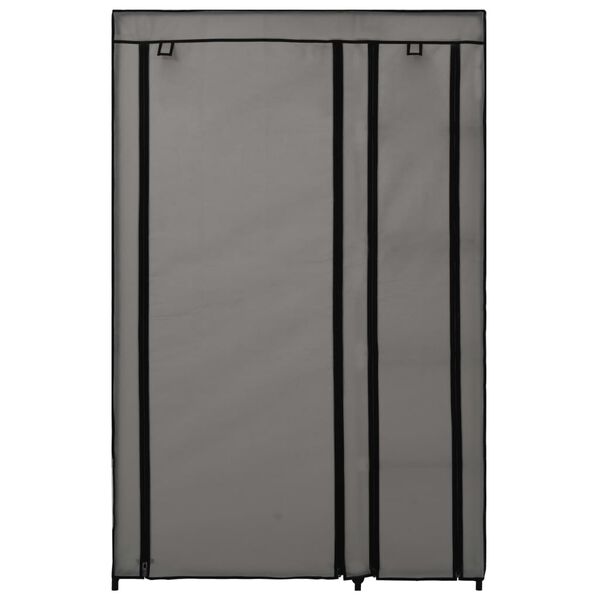 vidaXL Folding Wardrobe Gray Fleece fabric cover and steel frame