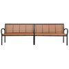 vidaXL Garden Bench Brown Steel Large Durable Garden Bench