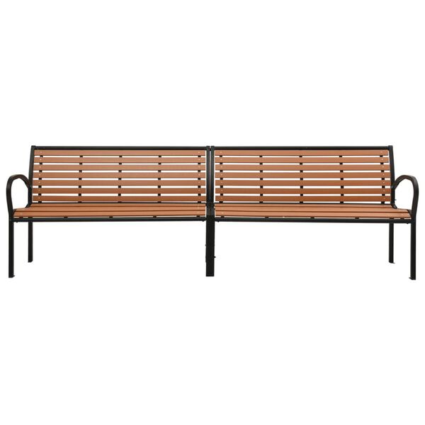 vidaXL Garden Bench Brown Steel Large Durable Garden Bench