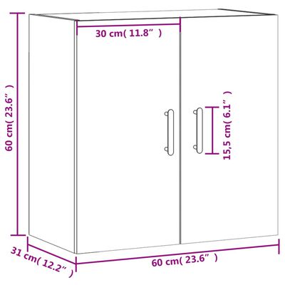 Dimensions diagram of cabinet with measurements