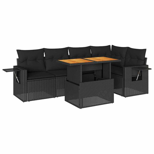 vidaXL Garden Sofa Set Black
