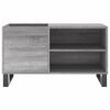 vidaXL Record Cabinet Grey Sonoma Engineered Wood, Iron Medium