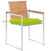 vidaXL Patio Chairs with Cushions 2 pcs Solid Teak Wood and Steel