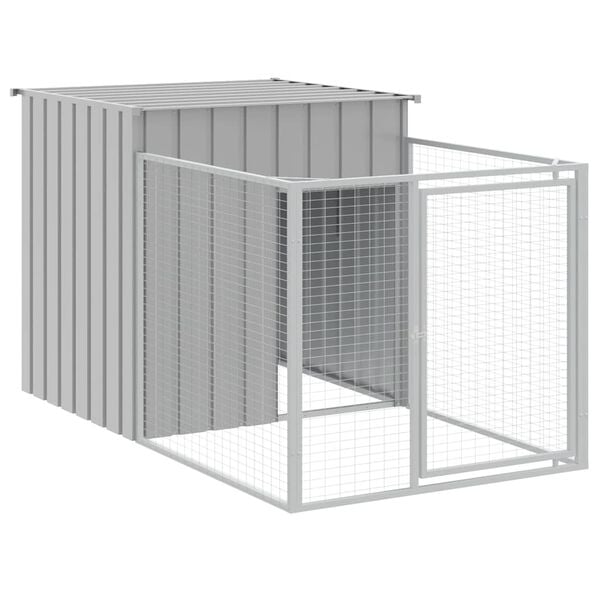 vidaXL Dog House Light grey Galvanized steel 43.3 x 79.1 x 43.3 in