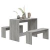 vidaXL Dining Set Grey Sonoma Engineered Wood Medium Seats Four