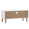 vidaXL TV Cabinet White Solid pine wood, engineered wood TV Cabinet