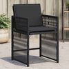 vidaXL Garden Chair Set of 4 Black PE rattan Medium Foldable