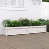 vidaXL Garden Planter White Solid Pine Wood 70.9 x 12.2 x 12.2 in
