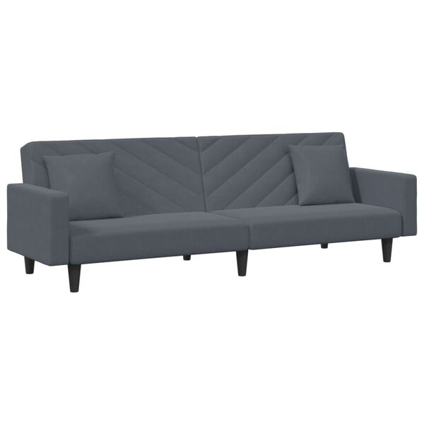 vidaXL Sofa Set Dark Grey Velvet (100% polyester), wood, plastic
