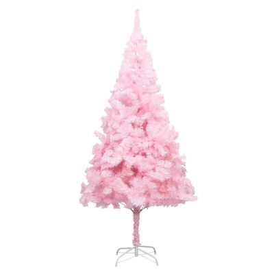 vidaXL Artificial Christmas Tree with LEDs&Ball Set Pink 82.7" PVC