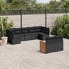vidaXL Garden Sofa Set Black PE Rattan Large Adjustable Armrests