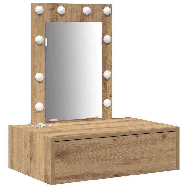 vidaXL Dressing Table Brown 23.62 x 15.75 x 27.56 in Engineered Wood