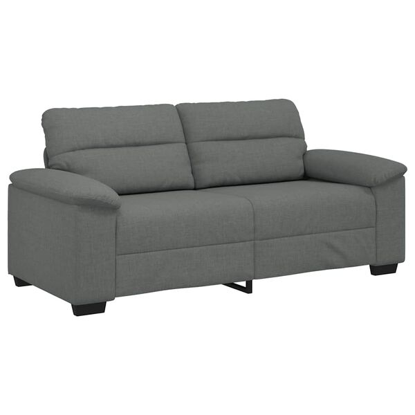 vidaXL 2-seater Sofa Dark Grey Polyester, Metal, Plywood, Solid Wood