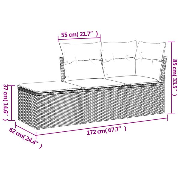 vidaXL Garden Sofa Set Beige