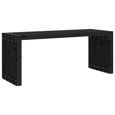 vidaXL Patio Bench Extendable Black 83.7"x15.9"x17.7" Solid Wood Pine