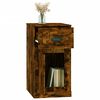 vidaXL Side Cabinet Smoked Oak Engineered Wood 15.7x19.7x29.5 in