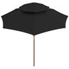 vidaXL Garden Parasol Black Fabric, Laminated bamboo, Hardwood Large