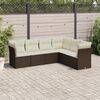 vidaXL Garden Sofa Set Brown PE rattan Large Adjustable Feet