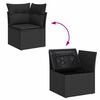vidaXL Garden Sofa Set with Cushion with Storage Black Poly Rattan