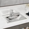 vidaXL Wash Basin with Overflow 23.6x18.1x6.3" Ceramic Silver