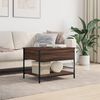 vidaXL Coffee Table Brown Oak 27.6"x19.7"x19.7" Engineered Wood and Metal
