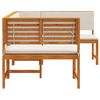 vidaXL Garden Bench Set 3 pcs Brown Solid Acacia Wood