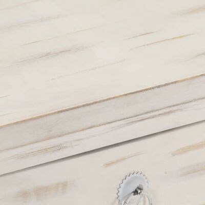 vidaXL Bedside Cabinet White 15.7"x11.8"x19.6" Solid Mango Wood